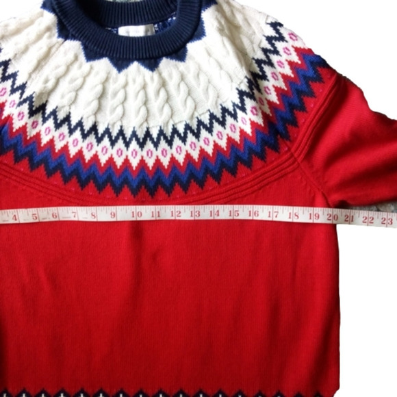 CHARTER Club Cable Yoke Knit Activewear Crew neck Pullover Size L - Picture 12 of 14